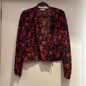Floral wrap blouse